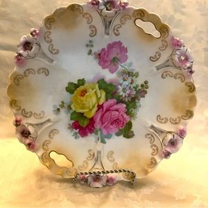 Vintage German cake plate.Hand painted. Looks like RS Prussia